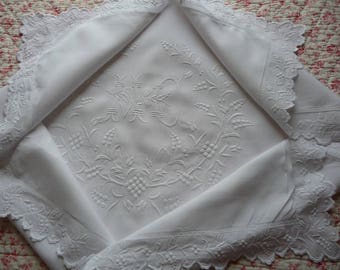 French linen Pillow sham antique French linen pillowcase hand embroidered linen white linen pillow sham monogrammed linen trousseau linen