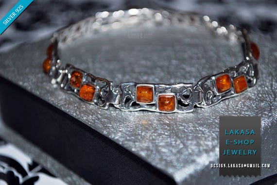 Baltic Amber Bracelet Sterling Silver 925 Jewellery Chain Free Shipping Best Idea Gift for Woman Unisex Collection Natural Gemstones Quality