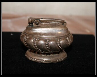 Vintage Ronson "Crown" Silver Plated Table Top Lighter, Antique Tabletop Lighter, Unique Lighter, Beautiful Detail Table Top Lighter