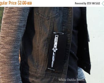 Stiletto Knife Punk Patch . Knife Jacket Patch. Occult Patch. Weapon Patch