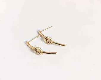 Gold Pretzel (Knot) Earrings