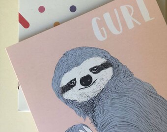 Central 23 Funny Sloth Card "Gurl"