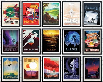 Set of 15 NASA Posters, nasa print, nasa wall art, Space Posters, Space Art, Nasa Art, Nasa Space Poster, nasa prints, nasa travel posters