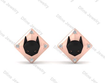 The Dark Knight Movie Inspired Batman Cufflinks Swarovski Diamond Fantasy Superhero Cufflinks Wedding Gift For Him Mens Accessories Handmade