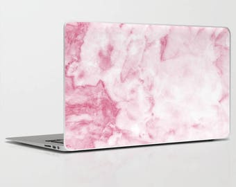 Marble Collection: Pink White Marble Vinyl Laptop Decal, Pink Marble Laptop Skin for Apple Macbook Air, Macbook Pro Retina, Macbook Pro