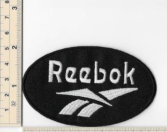Reebok Sports Black Border Iron on Patches Embroidered Applique Badge Emblem Logo Sew Patch FREE SHIPPING