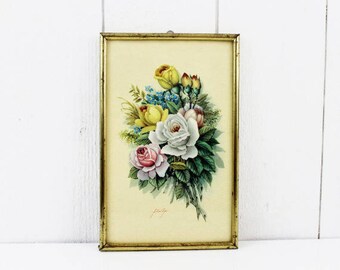 French country wall art - Bed Art, Shabby Chic Flower Artwork, French Flowers Framed Print, Floral Print Metal Frame Retro Wall Hanging