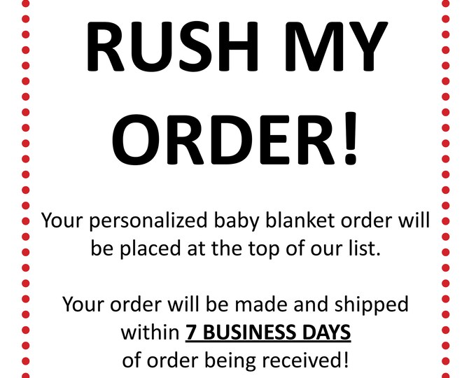 Personalized Baby Blanket RUSH MY ORDER