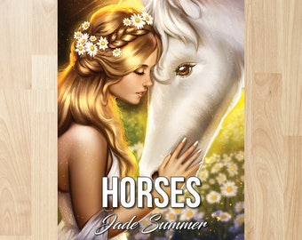 Horses by Jade Summer (Coloring Books, Coloring Pages, Adult Coloring Books, Adult Coloring Pages, Coloring Books for Adults)