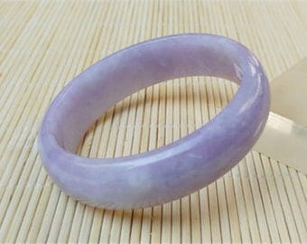 Lavender Certified Jadeite Jade Bangle 58.5mm Pristine Grade A