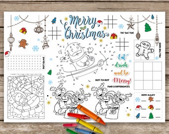 Printable Wedding Table Mat Kids Activity Placemat Wedding