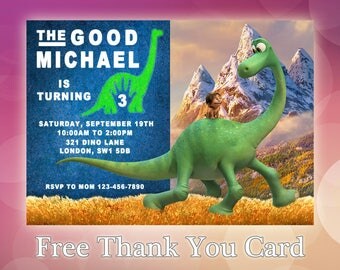 The Good Dinosaur / The Good Dinosaur Invitation / The Good Dinosaur Birthday / The Good Dinosaur invite / Pool Party Invite / GD01