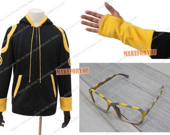 Unisex's Mystic Messenger 707 Luciel Choi Saeyoung Cosplay Costume hoodie with glasses