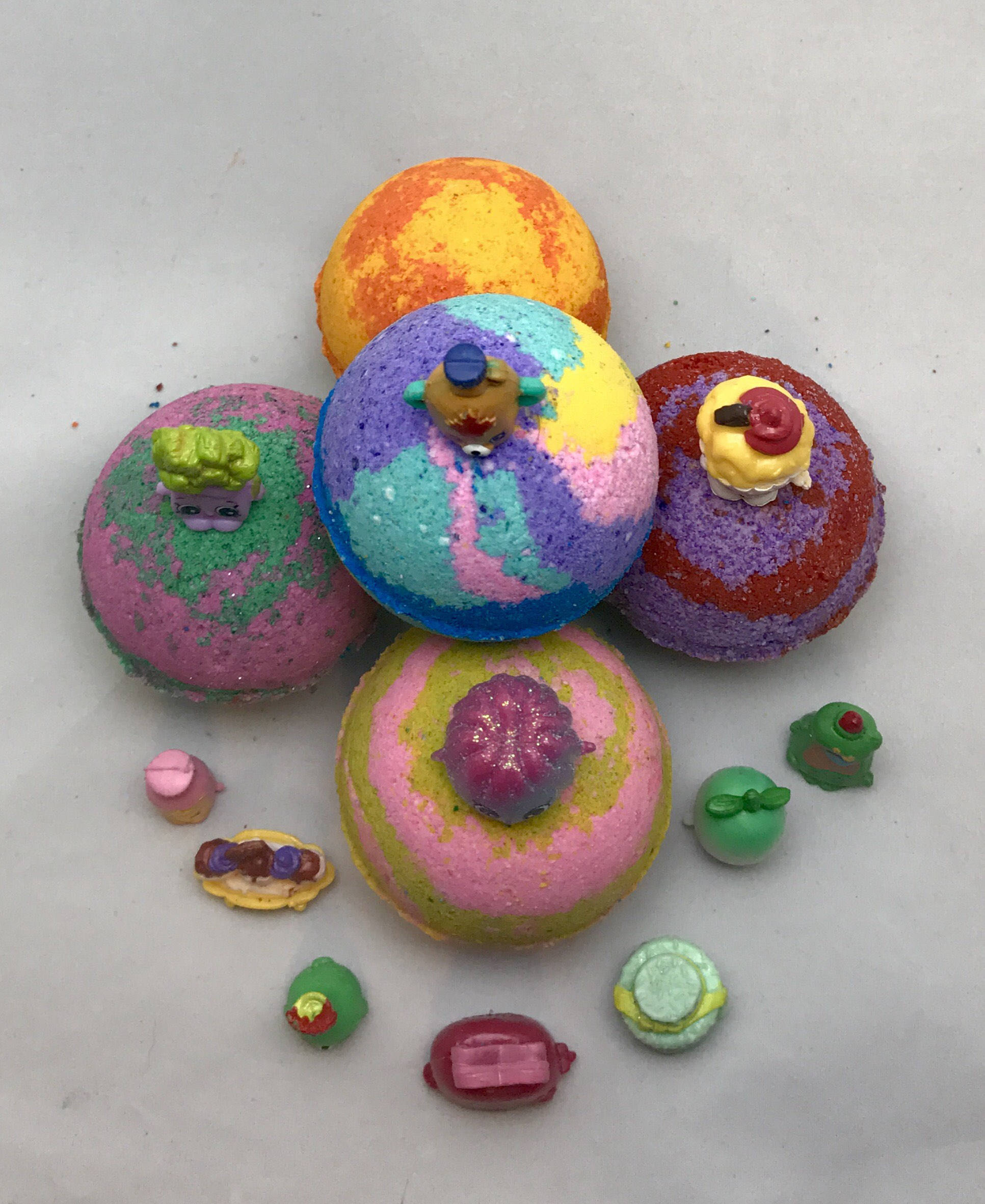 Sale 10 Shopkins Lush Like Bath Bombs & Toy Suprise Birhday