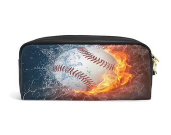 Baseball Pencil Pouch, Baseball Zipper Pouch, Baseball Pencil Case, Back to School, Baseball Print Bag, Baseball Boy Girl Gift