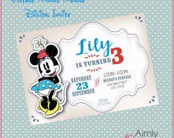 Vintage Minnie Mouse Invitation