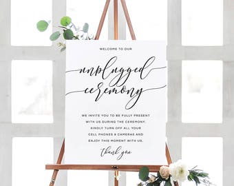 Unplugged Ceremony Sign, Unplugged Wedding Sign, Unplugged Wedding, Unplugged Ceremony, Wedding Unplugged Sign Printable, Instant Download