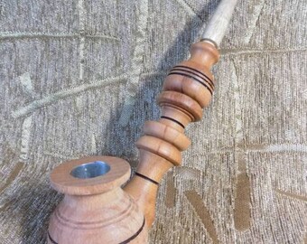 Wooden tobacco smoking pipe handmade Long stem #d199