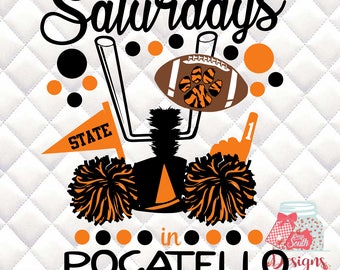 Saturdays in Pocatello - Idaho State - Tailgating, Gameday - SVG, Silhouette studio bundle - design download