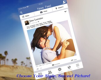 Custom Designed Facebook Frame Photo Booth Prop (Digital File Only) Facebook Prop