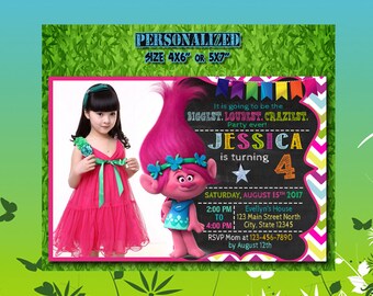 Trolls Invitation / Trolls Birthday / Trolls Party / Trolls Invite / Trolls Birthday Invite / Trolls Party Invite / Trolls Birthday Party