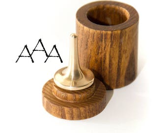 EDC Bronze Spinning Top Desk accessories Bronze handmade toy Wooden case Metal toy Precision top Fidget Toy for relaxing Metal Spinning Top
