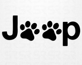 Jeep Paw Print Decal, Jeep Sticker, Jeep Decal, Paw Print Decal, Jeep Wrangler Decal, Jeep Accessories, Dog Decal, Dog Paw Print Decal