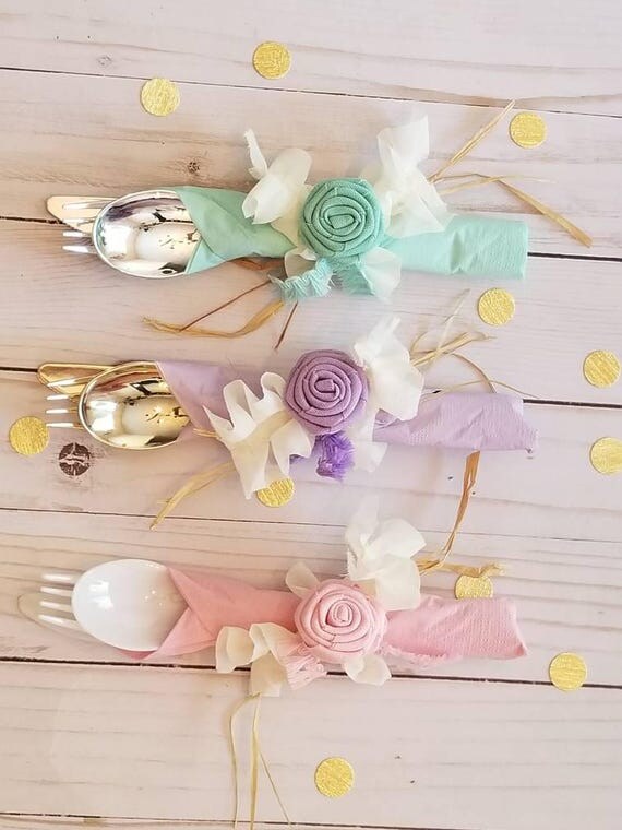 Fl Baby Shower Napkins Flatware Girl Boho Decor Il 570xn