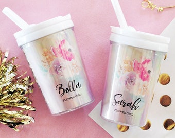 Flower Girl Cup, Flower Girl Gift Ideas, Sippy Cup, Personalized Flower Girl Gift, Personalized Cup, Personalized Flower Girl Cup