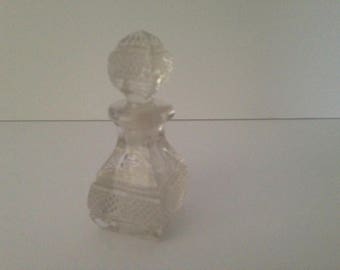 vintage glass perfume bottle. glass cut. vintage. perfume bottle