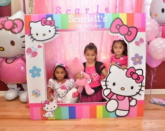 Large Custom Birthday Frames, Hello Kitty, Photo booth Frame, Picture Frame, Frame Prop, Photobooth props, photo props, Hello Kitty Frame