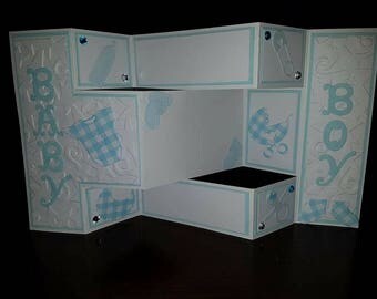 New Baby Boy Girl Tri Fold Shutter Personalised Handmade