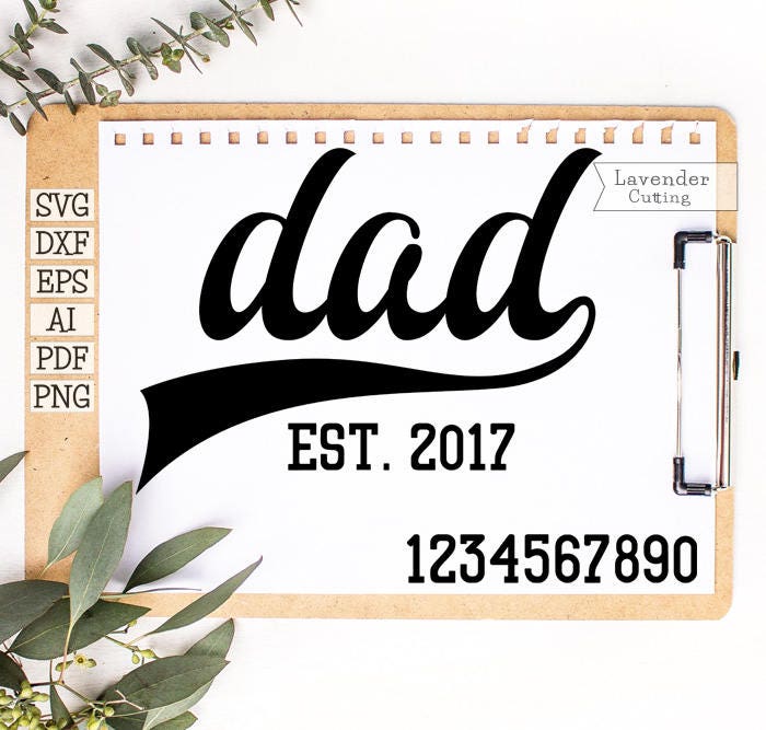 Download First fathers day Svg file designs Dad established Svg dxf eps
