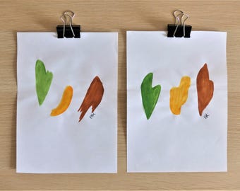 Painting mural art colors duo, colorful minimal