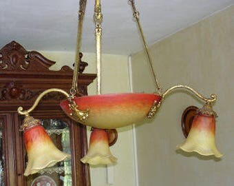 Chandelier art deco Schneider