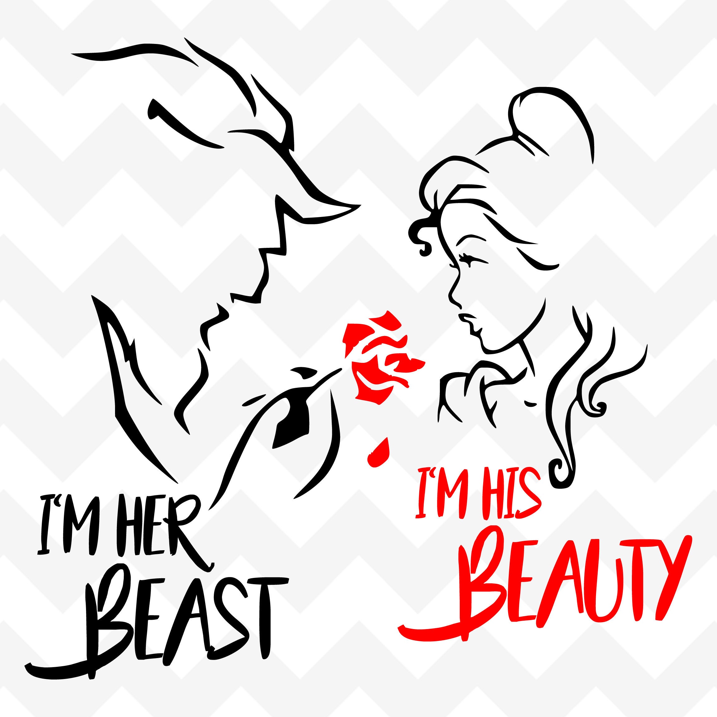 Download I'm His Beast I'm Her Beauty SVG Beauty and the