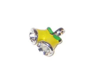 16 x 18mm Enamel Yellow Bell Metal Charm - 2 Charms