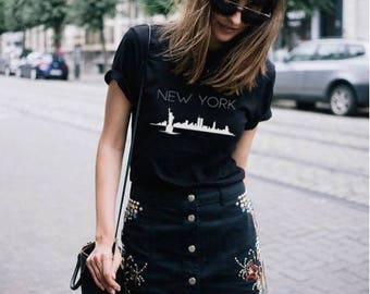 T-Shirt Donna Candymix New York A Parigi | 100% Cotone Ringspun | Vestibilità Standard | Guida Taglie XS-3XL - 4