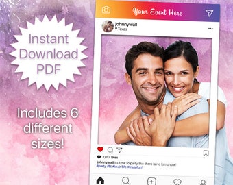 Instagram Sign / Social Media Photo Prop / INSTANT DOWNLOAD / Photo Prop Frame / Birthday Party, Graduation, Prom / Printable DIY