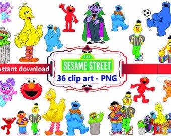 INSTANT DL- 36 x Sesame Street Clipart - printable Digital Clipart Graphic Instant Download