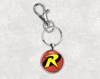 Robin keychain superhero keychain keychain wedding party gift mens keychain custom photo keychain groomsmen gift
