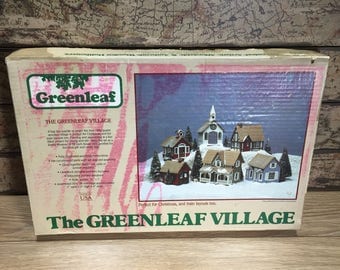The Greenleaf Village-Christmas Town-Model Train Layout #8016-UNUSED-1983