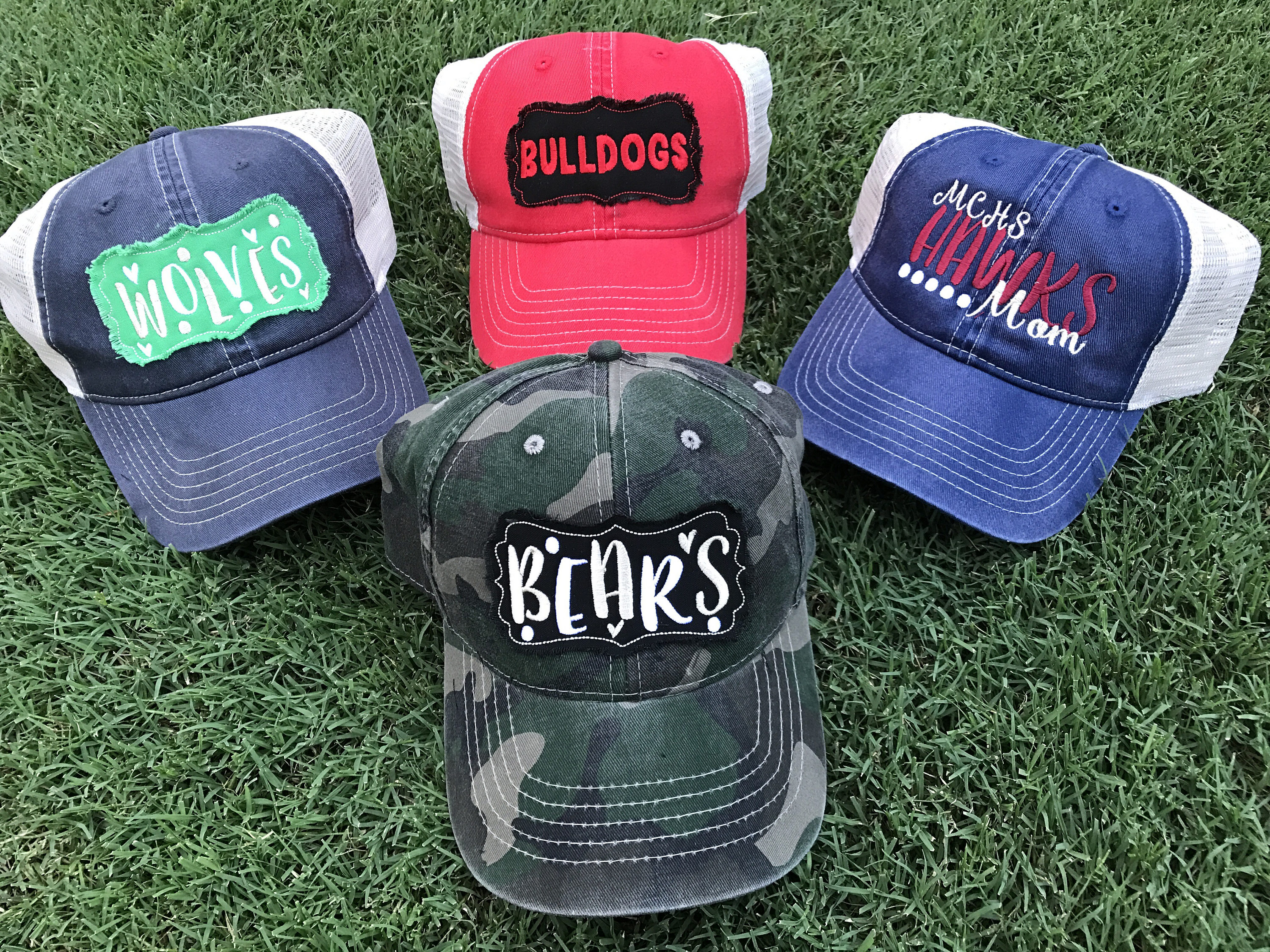 Any team Any color Custom team name hats football soccer