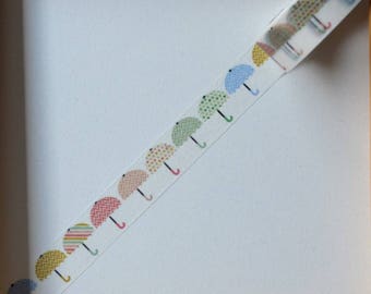 Masking tape - pattern "Umbrellas" - 1.5 cm x 10 m