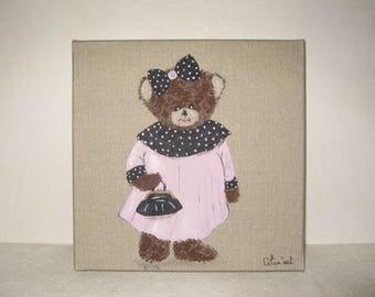 Free shipping! Jeanne bear painting