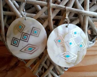 Big earrings mother of Pearl
