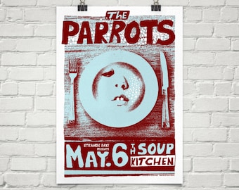 A3 The Parrots limited edition screen print