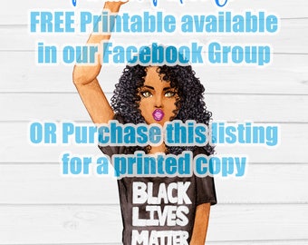 Planner Girl Stickers- Sasha, Black Lives Matter, African American, Curly Hair, Die-cut, Black, PoC, Erin Condren, Bujo, Happy Planner