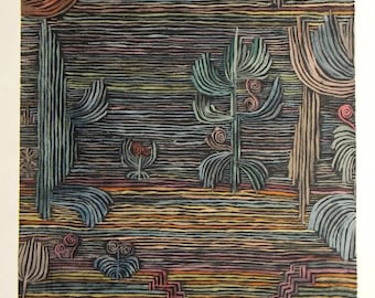 Paul Klee large pochoir "Jardin Exotique"