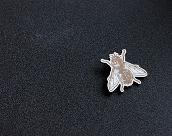 wooden engraved - model fly PIN.